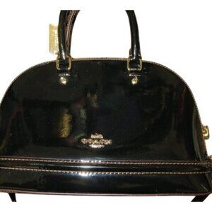 Coach Mini Sierra Black Patent Leather Dome Satchel Crossbody